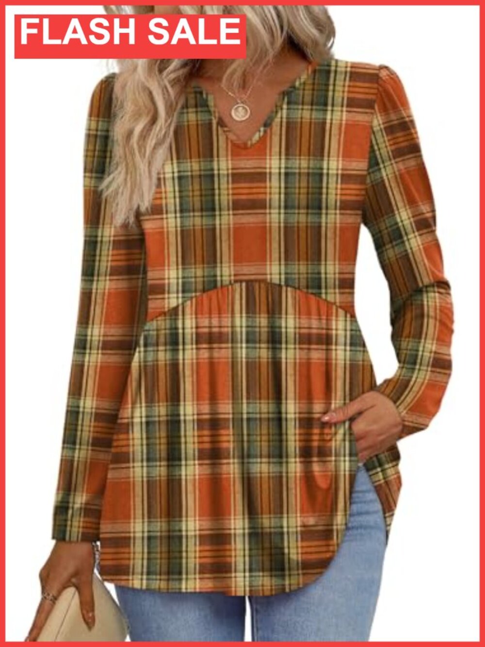 Womens Long Sleeve Babydoll Peplum Top V Neck Tunic Dressy Casual Blouse